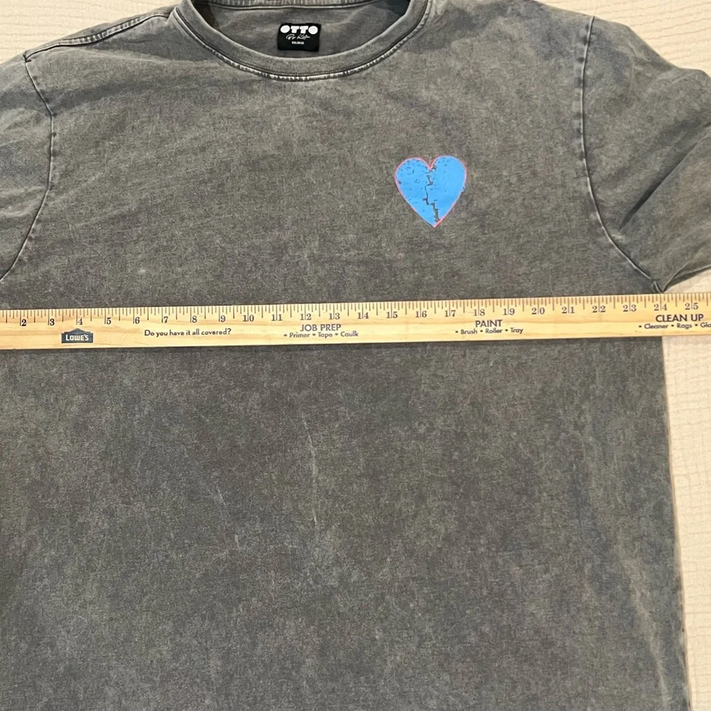 OTTO by kris Duct Taped Heart Long Sleeve Crewneck Tee Blue Heart Accents Sz XXL - Picture 10 of 15